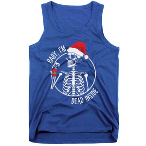 Christmas Skeleton Ing Coffee IM Dead Inside Gift Tank Top