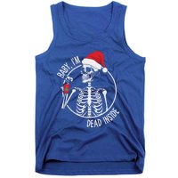 Christmas Skeleton Ing Coffee IM Dead Inside Gift Tank Top