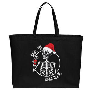 Christmas Skeleton Ing Coffee IM Dead Inside Gift Cotton Canvas Jumbo Tote