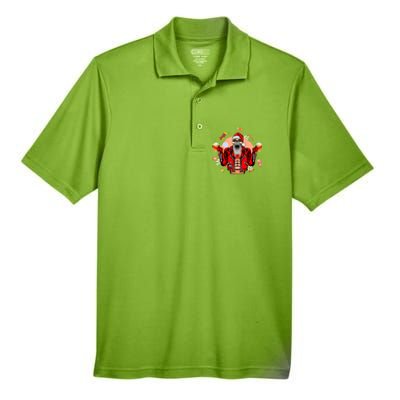 Christmas Skeleton Ing Beer Santa Claus Skeleton Gift Men's Origin Performance Pique Polo