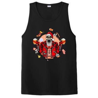 Christmas Skeleton Ing Beer Santa Claus Skeleton Gift PosiCharge Competitor Tank