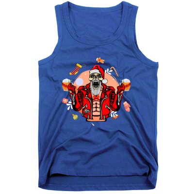 Christmas Skeleton Ing Beer Santa Claus Skeleton Gift Tank Top