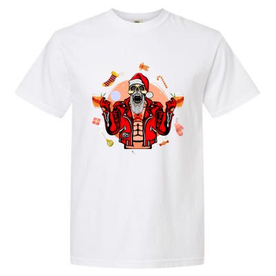 Christmas Skeleton Ing Beer Santa Claus Skeleton Gift Garment-Dyed Heavyweight T-Shirt