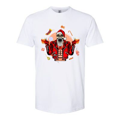 Christmas Skeleton Ing Beer Santa Claus Skeleton Gift Softstyle CVC T-Shirt