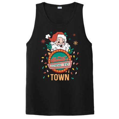 Christmas Santa Is Coming To Town Retro Christmas Pajamas Meaningful Gift PosiCharge Competitor Tank