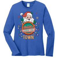 Christmas Santa Is Coming To Town Retro Christmas Pajamas Meaningful Gift Ladies Long Sleeve Shirt