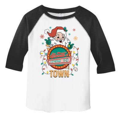 Christmas Santa Is Coming To Town Retro Christmas Pajamas Meaningful Gift Toddler Fine Jersey T-Shirt