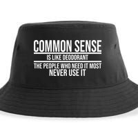 Common Sense Is Like Deodorant Funny Sustainable Bucket Hat