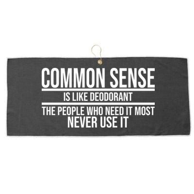 Common Sense Is Like Deodorant Funny Large Microfiber Waffle Golf Towel