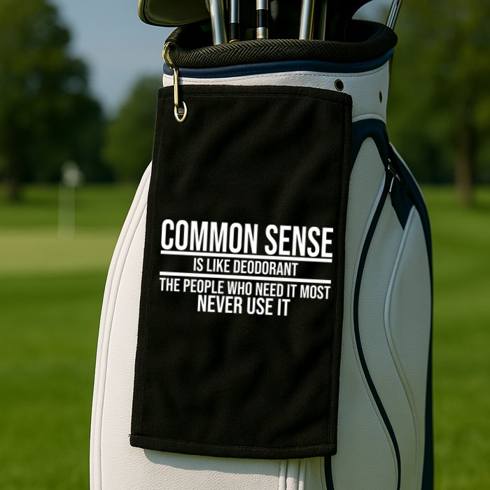 Common Sense Is Like Deodorant Funny Golf Towel