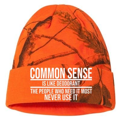 Common Sense Is Like Deodorant Funny Kati Licensed 12" Camo Beanie