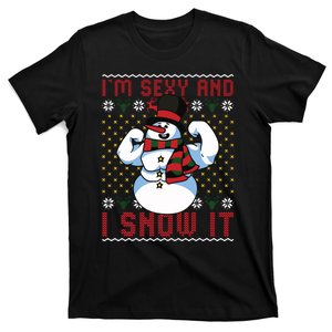 Christmas Snowman Im Sexy And I Snow It Mom Dad T-Shirt