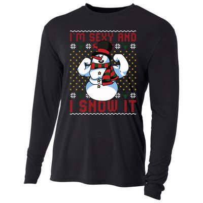 Christmas Snowman Im Sexy And I Snow It Mom Dad Cooling Performance Long Sleeve Crew