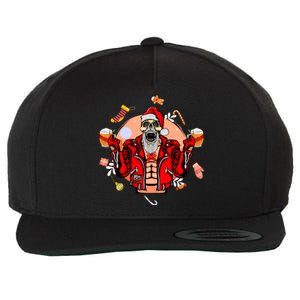 Christmas Skeleton Ing Beer Santa Claus Skeleton Cute Gift Wool Snapback Cap