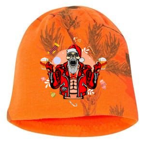 Christmas Skeleton Ing Beer Santa Claus Skeleton Cute Gift Kati - Camo Knit Beanie