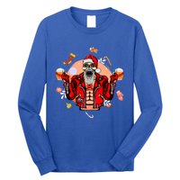 Christmas Skeleton Ing Beer Santa Claus Skeleton Cute Gift Long Sleeve Shirt