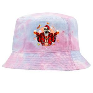 Christmas Skeleton Ing Beer Santa Claus Skeleton Cute Gift Tie-Dyed Bucket Hat