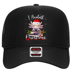 Christmas Santa I Axolotl Questions Cute Kawaii Axolotl Meme High Crown Mesh Back Trucker Hat