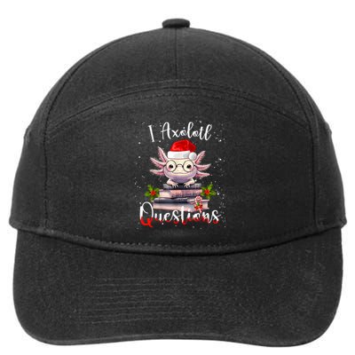 Christmas Santa I Axolotl Questions Cute Kawaii Axolotl Meme 7-Panel Snapback Hat