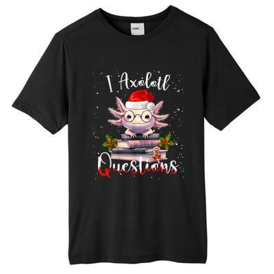 Christmas Santa I Axolotl Questions Cute Kawaii Axolotl Meme Tall Fusion ChromaSoft Performance T-Shirt