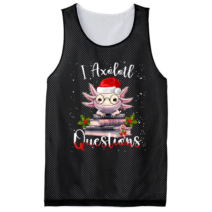 Christmas Santa I Axolotl Questions Cute Kawaii Axolotl Meme Mesh Reversible Basketball Jersey Tank