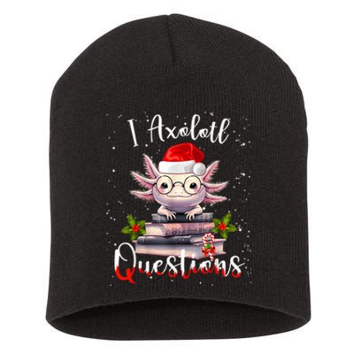 Christmas Santa I Axolotl Questions Cute Kawaii Axolotl Meme Short Acrylic Beanie