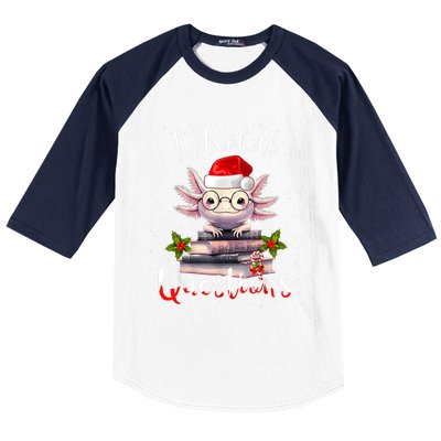 Christmas Santa I Axolotl Questions Cute Kawaii Axolotl Meme Baseball Sleeve Shirt