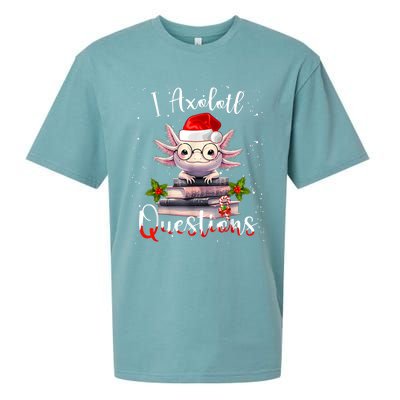 Christmas Santa I Axolotl Questions Cute Kawaii Axolotl Meme Sueded Cloud Jersey T-Shirt