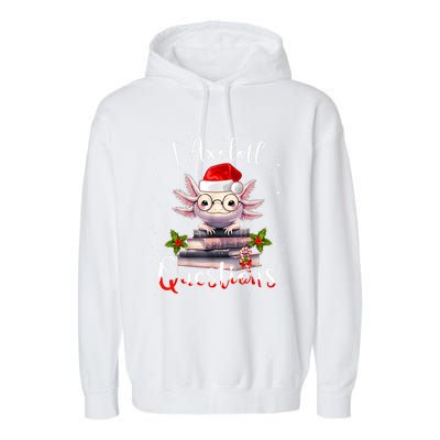 Christmas Santa I Axolotl Questions Cute Kawaii Axolotl Meme Garment-Dyed Fleece Hoodie