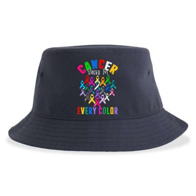 Cancer Sucks In Every Color Fighter Funk Cancer Sustainable Bucket Hat