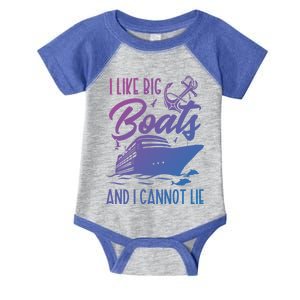 Cruise Ship I Like Bog Boats And I Cannot Lie Funny Great Gift Infant Baby Jersey Bodysuit