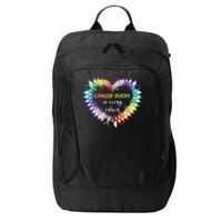 Cancer Sucks In Every Color Cancer Awareness Ribbons Heart City Backpack