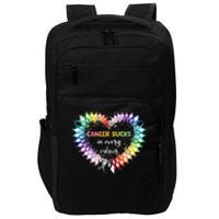 Cancer Sucks In Every Color Cancer Awareness Ribbons Heart Impact Tech Backpack