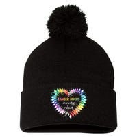 Cancer Sucks In Every Color Cancer Awareness Ribbons Heart Pom Pom 12in Knit Beanie