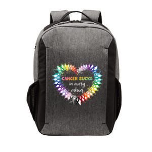 Cancer Sucks In Every Color Cancer Awareness Ribbons Heart Vector Backpack