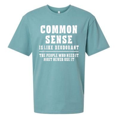 Common Sense Is Like Deodorant Tee Shirts Novelty Sarcastic Fun Sueded Cloud Jersey T-Shirt