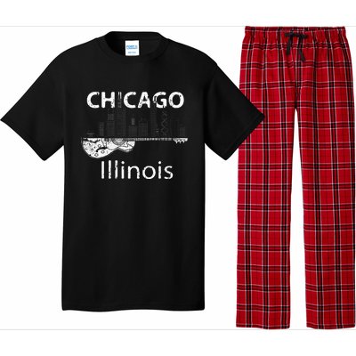 Chicago Souvenir Illinois Music Electric Guitar Pajama Set