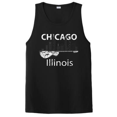 Chicago Souvenir Illinois Music Electric Guitar PosiCharge Competitor Tank