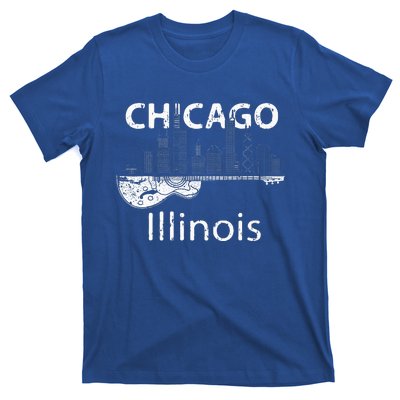 Chicago Souvenir Illinois Music Electric Guitar T-Shirt