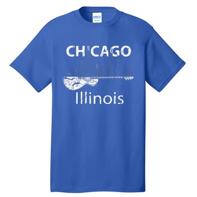 Chicago Souvenir Illinois Music Electric Guitar Tall T-Shirt