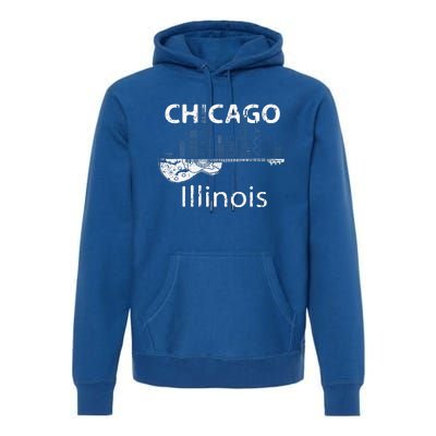 Chicago Souvenir Illinois Music Electric Guitar Premium Hoodie