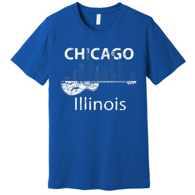 Chicago Souvenir Illinois Music Electric Guitar Premium T-Shirt