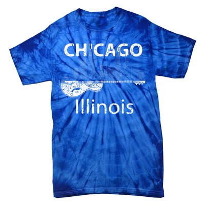 Chicago Souvenir Illinois Music Electric Guitar Tie-Dye T-Shirt