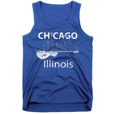 Chicago Souvenir Illinois Music Electric Guitar Tank Top