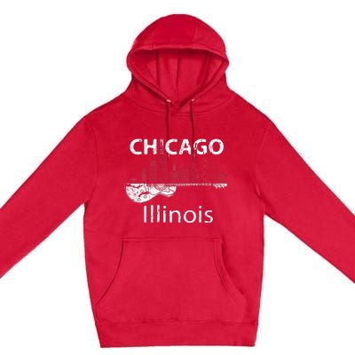 Chicago Souvenir Illinois Music Electric Guitar Premium Pullover Hoodie