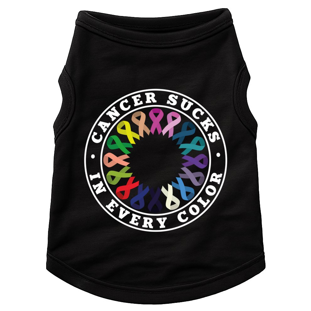 Cancer Sucks In Every Color Cancer Awareness Ribbons Cute Gift Doggie Tank