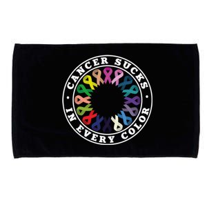 Cancer Sucks In Every Color Cancer Awareness Ribbons Cute Gift Microfiber Hand Towel