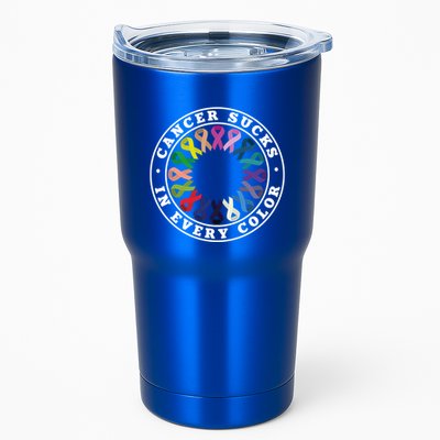 Cancer Sucks In Every Color Cancer Awareness Ribbons Cute Gift Tumbler