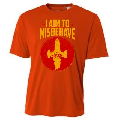 Cool Scifi I Aim To Misbehave Cooling Performance Crew T-Shirt