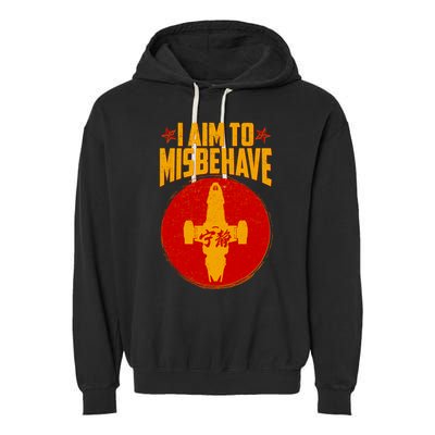 Cool Scifi I Aim To Misbehave Garment-Dyed Fleece Hoodie